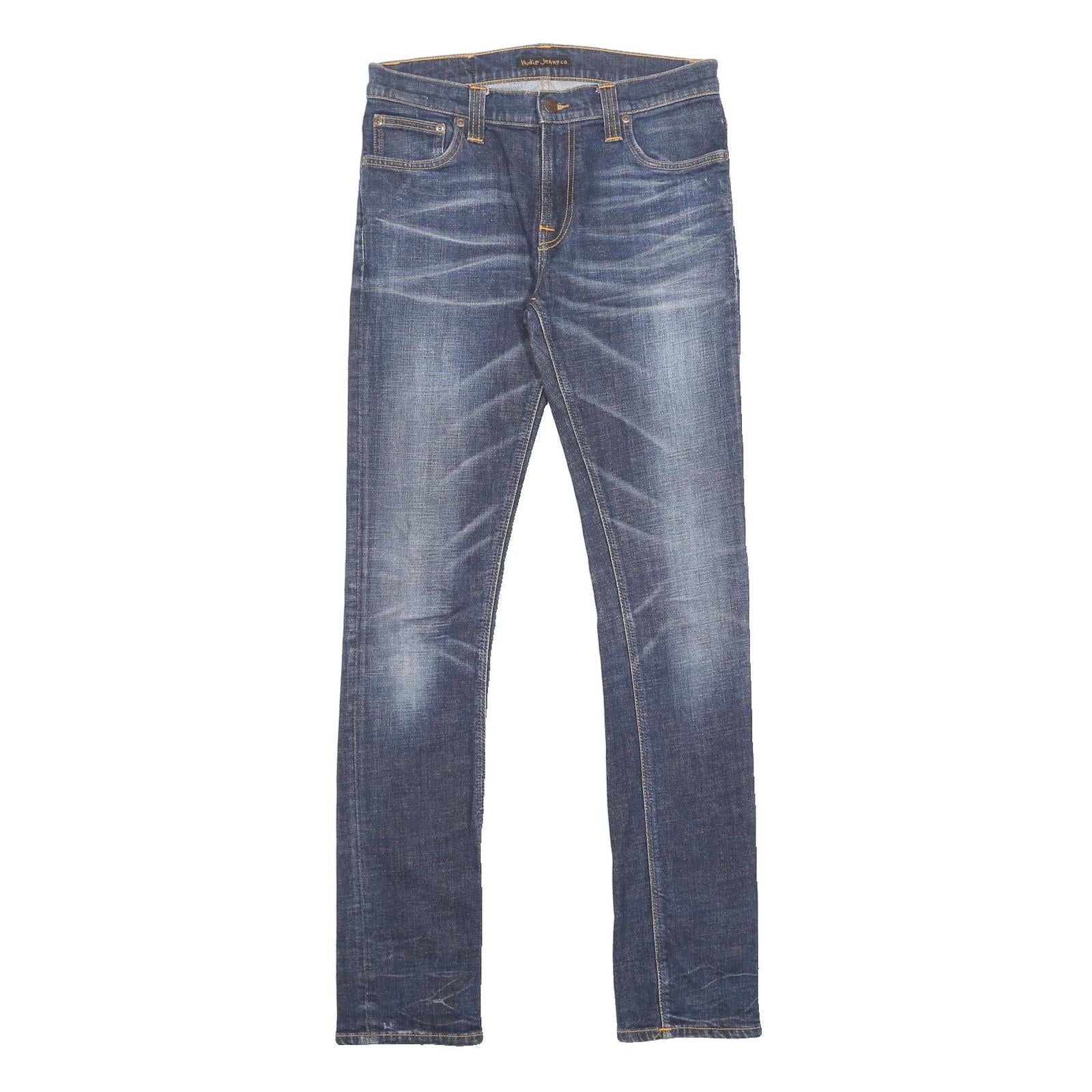 NUDIE JEANS Mens Slim Blue Denim Medium Wash W32 L34 Faded Stretch Cotton