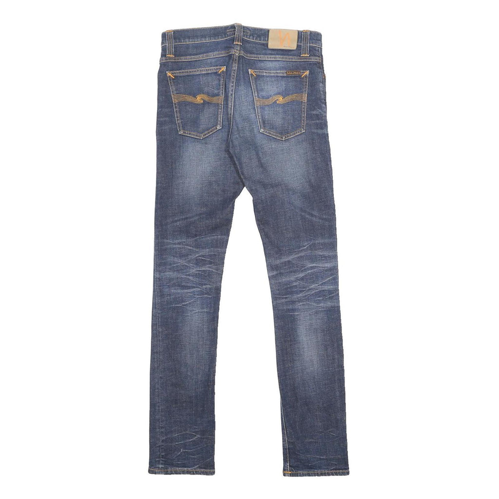 NUDIE JEANS Mens Slim Blue Denim Medium Wash W32 L34 Faded Stretch Cotton