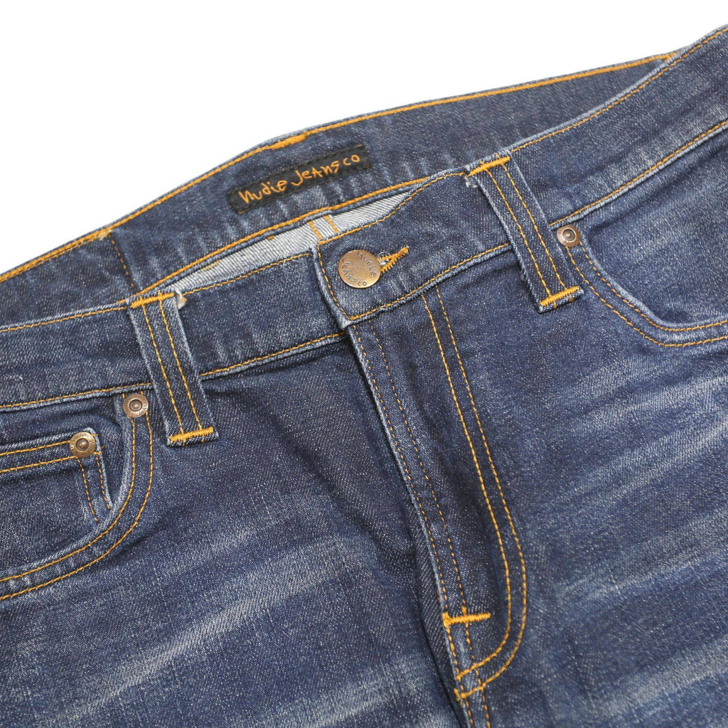 NUDIE JEANS Mens Slim Blue Denim Medium Wash W32 L34 Faded Stretch Cotton