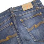 NUDIE JEANS Mens Slim Blue Denim Medium Wash W32 L34 Faded Stretch Cotton