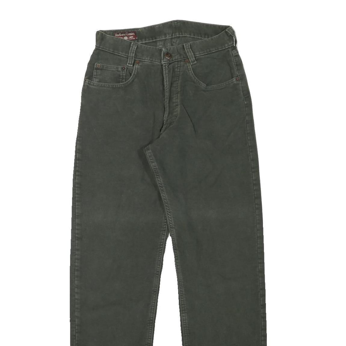 MARLBORO Mens Cotton Blend Regular Fit Straight Leg Trousers W26 L31 Casual Wear