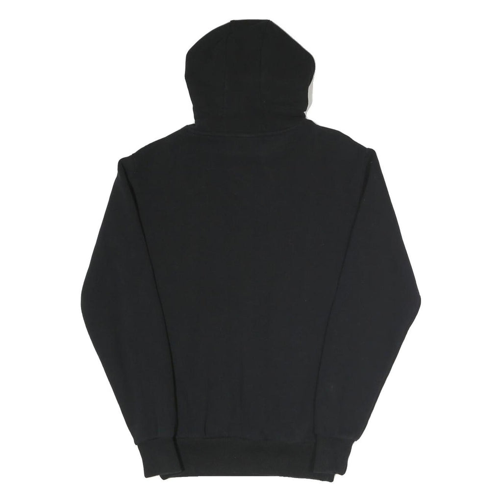 ELLESSE Womens Black Hoodie UK 10 Cotton Blend Pullover Hooded Sweatshirt