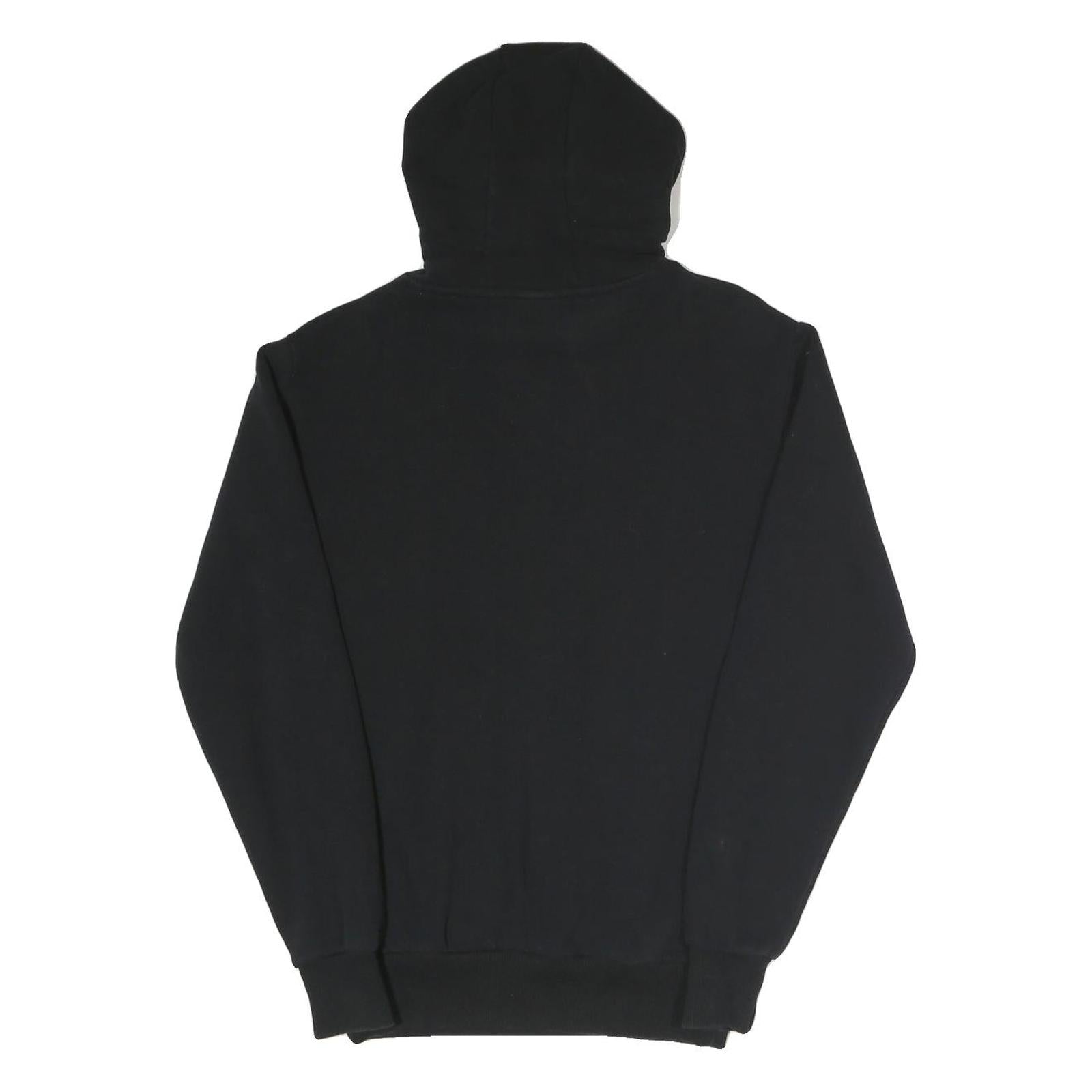 ELLESSE Womens Black Hoodie UK 10 Cotton Blend Pullover Hooded Sweatshirt