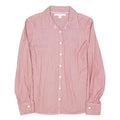TOMMY HILFIGER Womens Red & White Shirt L Button Front Striped Classic Fit