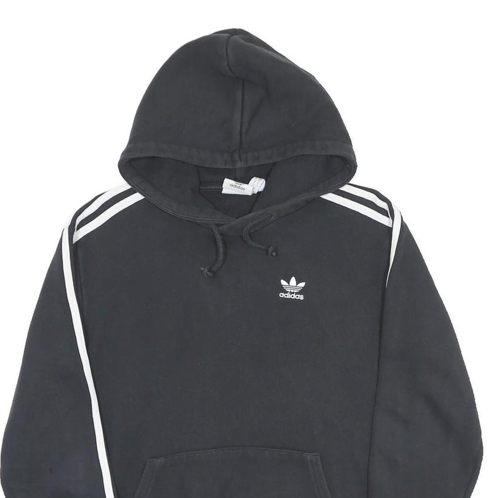 ADIDAS Mens Black Hoodie S Cotton Blend Pullover Sports Casual Sweatshirt