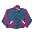 ATHLETIC WORKS Womens Purple & Blue Zip Front Nylon Jacket M Colourblock Casual