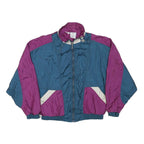 ATHLETIC WORKS Womens Purple & Blue Zip Front Nylon Jacket M Colourblock Casual