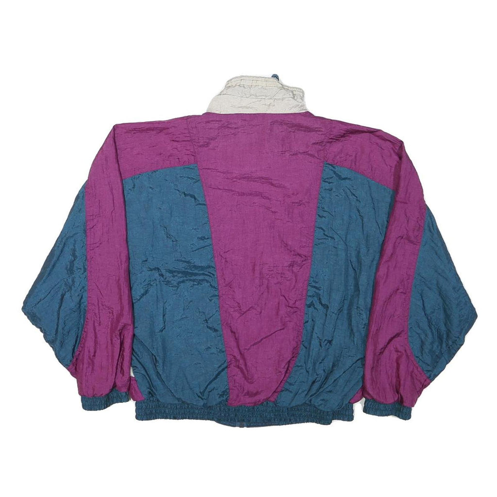 ATHLETIC WORKS Womens Purple & Blue Zip Front Nylon Jacket M Colourblock Casual