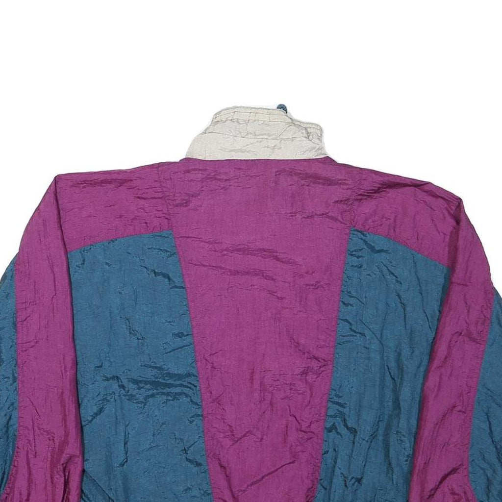 ATHLETIC WORKS Womens Purple & Blue Zip Front Nylon Jacket M Colourblock Casual