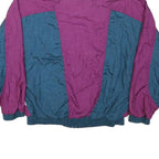 ATHLETIC WORKS Womens Purple & Blue Zip Front Nylon Jacket M Colourblock Casual