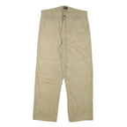 BENCH Mens Cotton Blend Beige Relaxed Straight Trousers W32 L27 Casual Utility