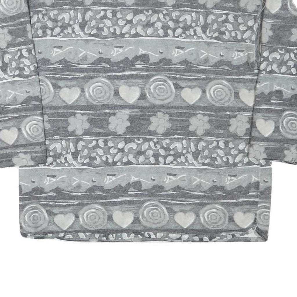 STREET ONE Mens Grey Cotton Blend Sweatshirt L Crew Neck Patterned Casual