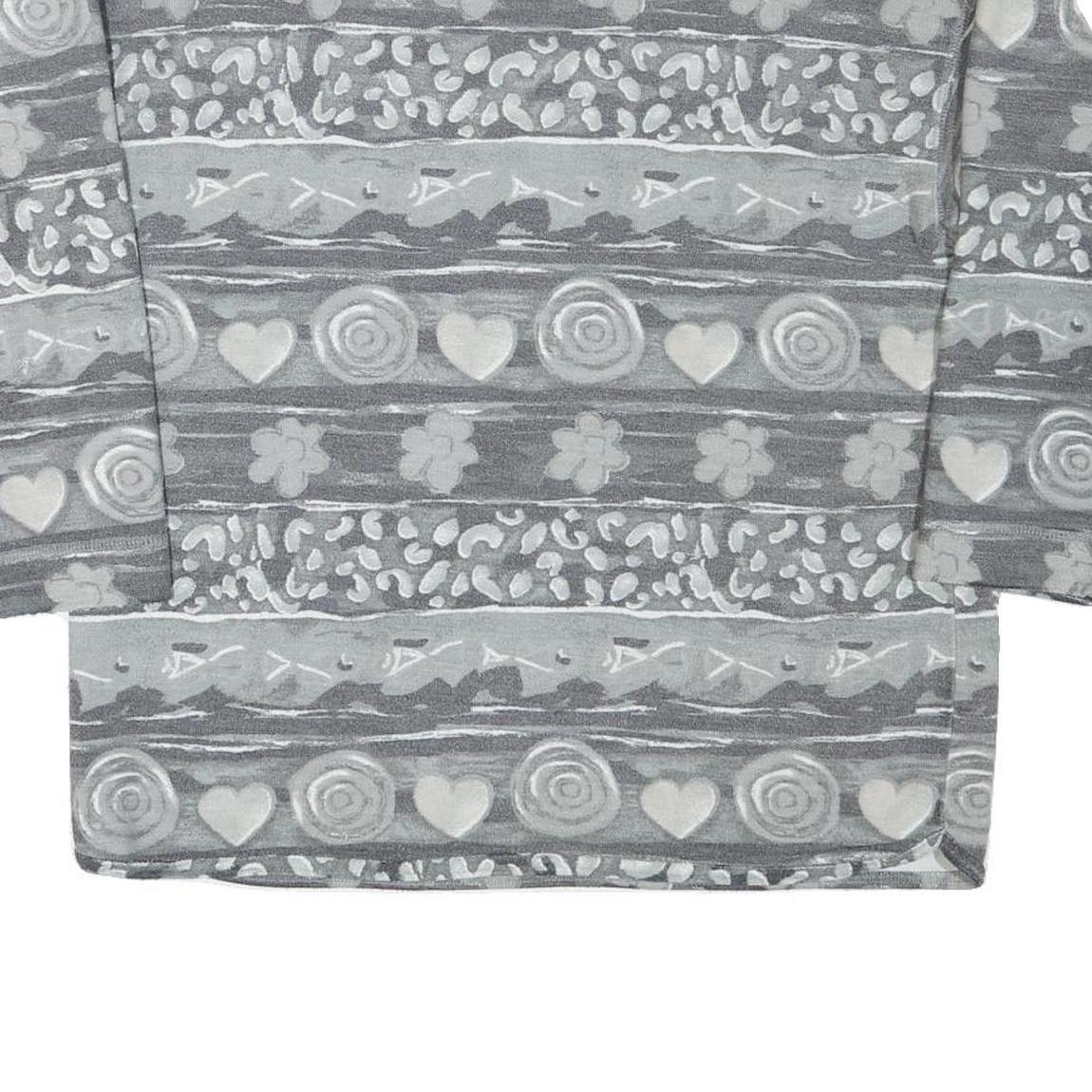 STREET ONE Mens Grey Cotton Blend Sweatshirt L Crew Neck Patterned Casual