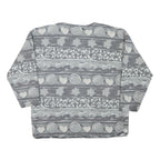 STREET ONE Mens Grey Cotton Blend Sweatshirt L Crew Neck Patterned Casual