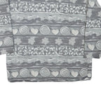 STREET ONE Mens Grey Cotton Blend Sweatshirt L Crew Neck Patterned Casual