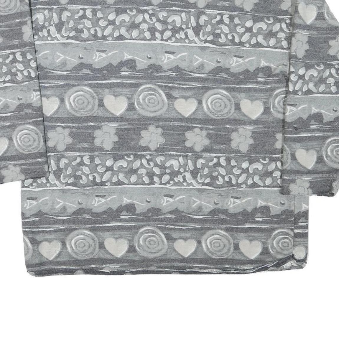 STREET ONE Mens Grey Cotton Blend Sweatshirt L Crew Neck Patterned Casual