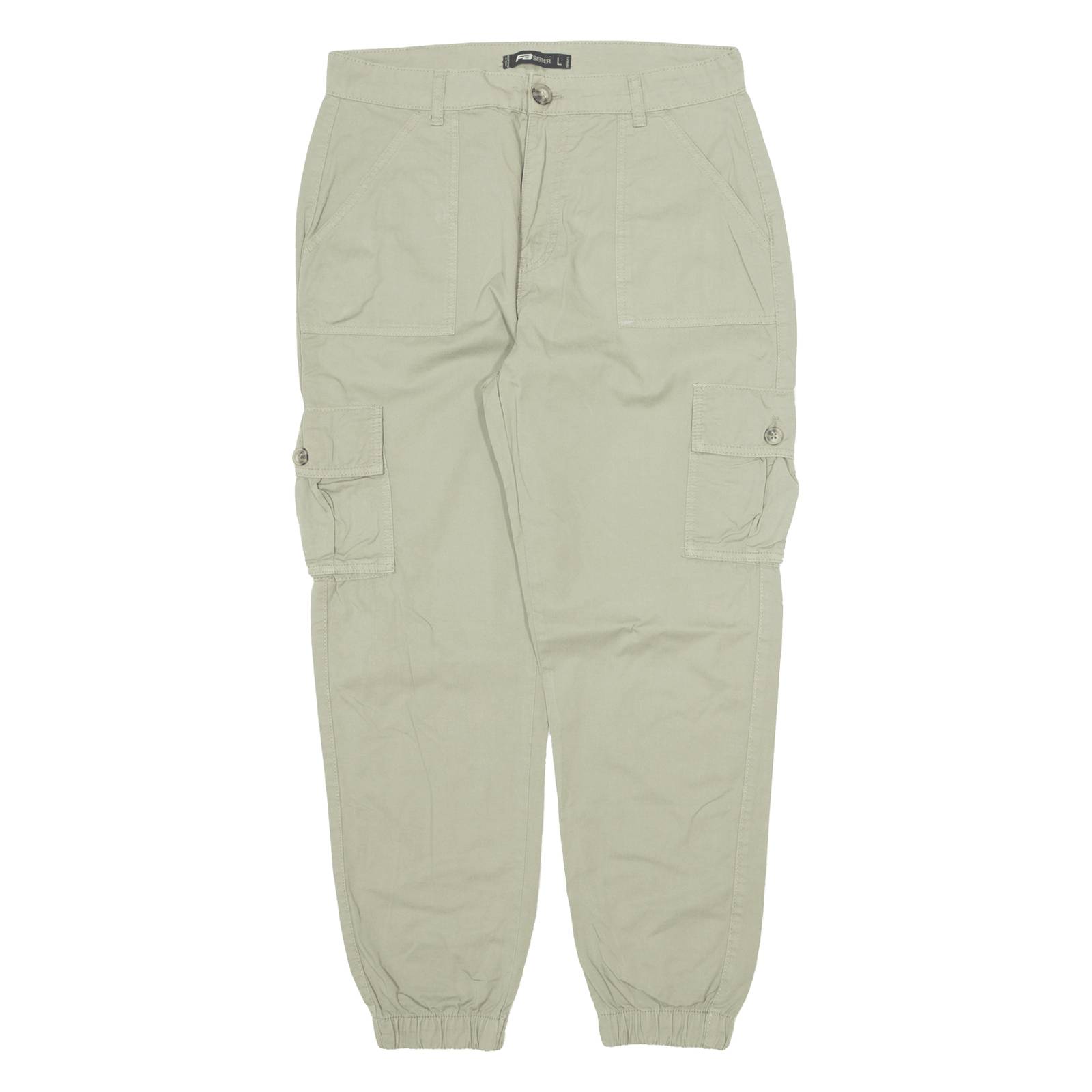 FB SISTER Cargo Womens Trousers Green Regular Tapered W32 L27