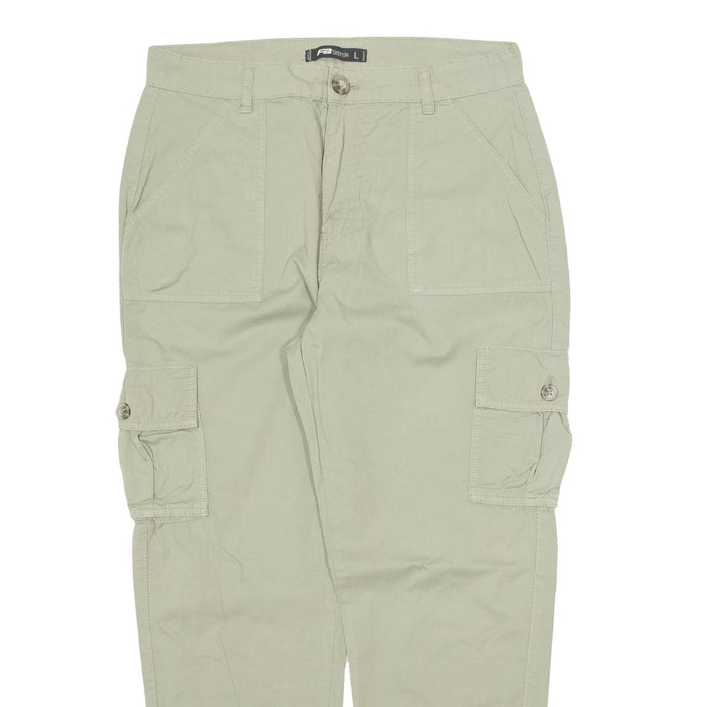 FB SISTER Cargo Womens Trousers Green Regular Tapered W32 L27