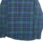 CHAPS Mens Green & Blue Check Shirt XL Classic Cotton Long Sleeve Casual