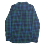 CHAPS Mens Green & Blue Check Shirt XL Classic Cotton Long Sleeve Casual