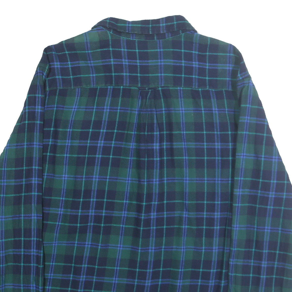 CHAPS Mens Green & Blue Check Shirt XL Classic Cotton Long Sleeve Casual