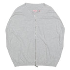 TED BAKER Womens Grey Plain Cotton Pullover Crew Neck Basic Knit Jumper S