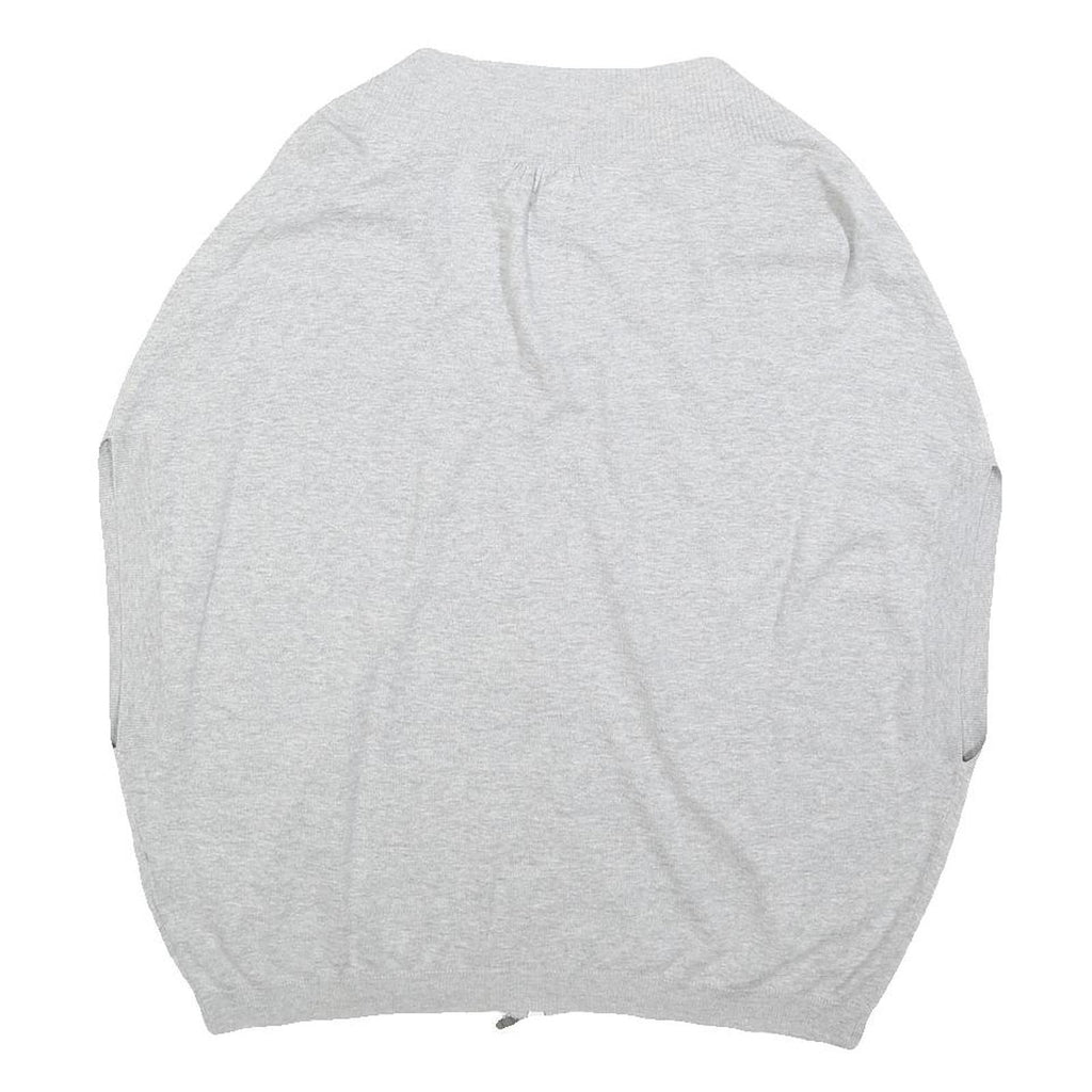 TED BAKER Womens Grey Plain Cotton Pullover Crew Neck Basic Knit Jumper S