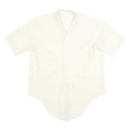 Womens White Plain Short Sleeve Shirt XL Lightweight Faux Silk Satin Relaxed Fit