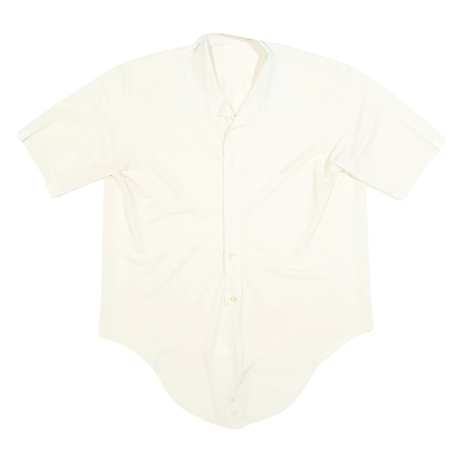 Womens White Plain Short Sleeve Shirt XL Lightweight Faux Silk Satin Relaxed Fit