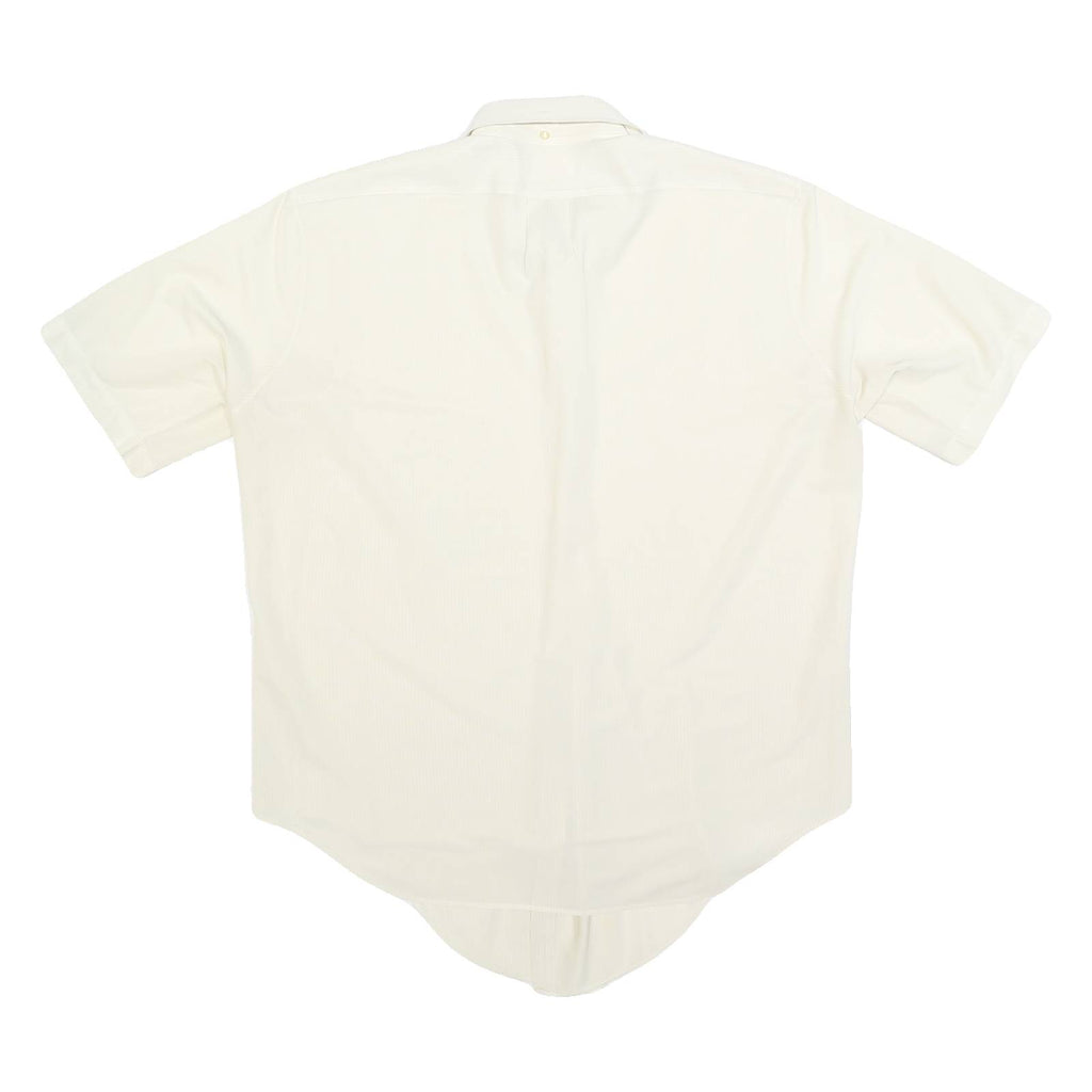 Womens White Plain Short Sleeve Shirt XL Lightweight Faux Silk Satin Relaxed Fit