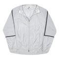NIKE Mens White & Black Zip Jacket L Nylon Plain Lightweight Sports Outerwear