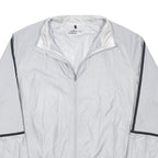 NIKE Mens White & Black Zip Jacket L Nylon Plain Lightweight Sports Outerwear