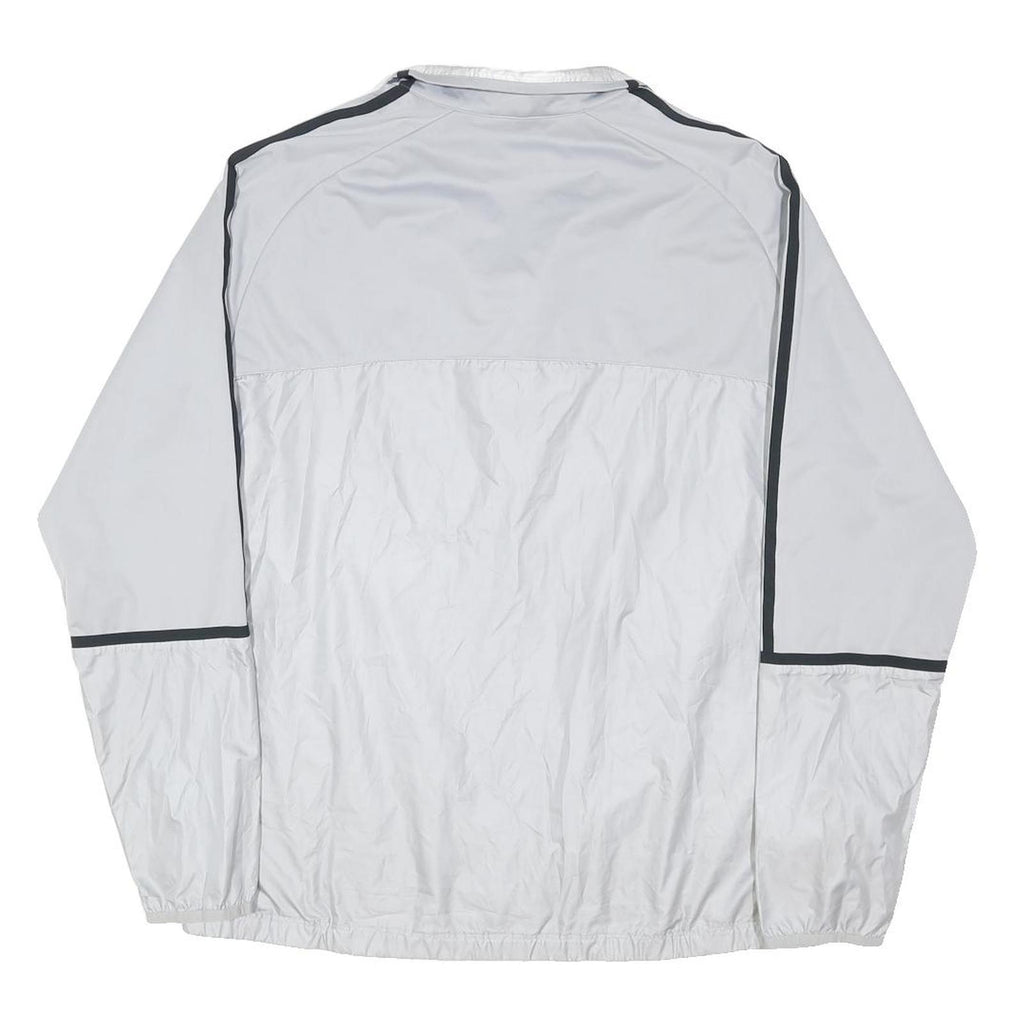 NIKE Mens White & Black Zip Jacket L Nylon Plain Lightweight Sports Outerwear