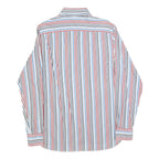 TOMMY HILFIGER Mens White & Red Stripe Classic Fit Shirt S Button-Down Collar