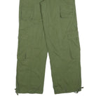 RUE21 Womens Cotton Blend Olive Relaxed Wide-Leg Trousers W30 L32 Casual Cargo