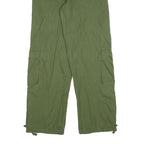 RUE21 Womens Cotton Blend Olive Relaxed Wide-Leg Trousers W30 L32 Casual Cargo