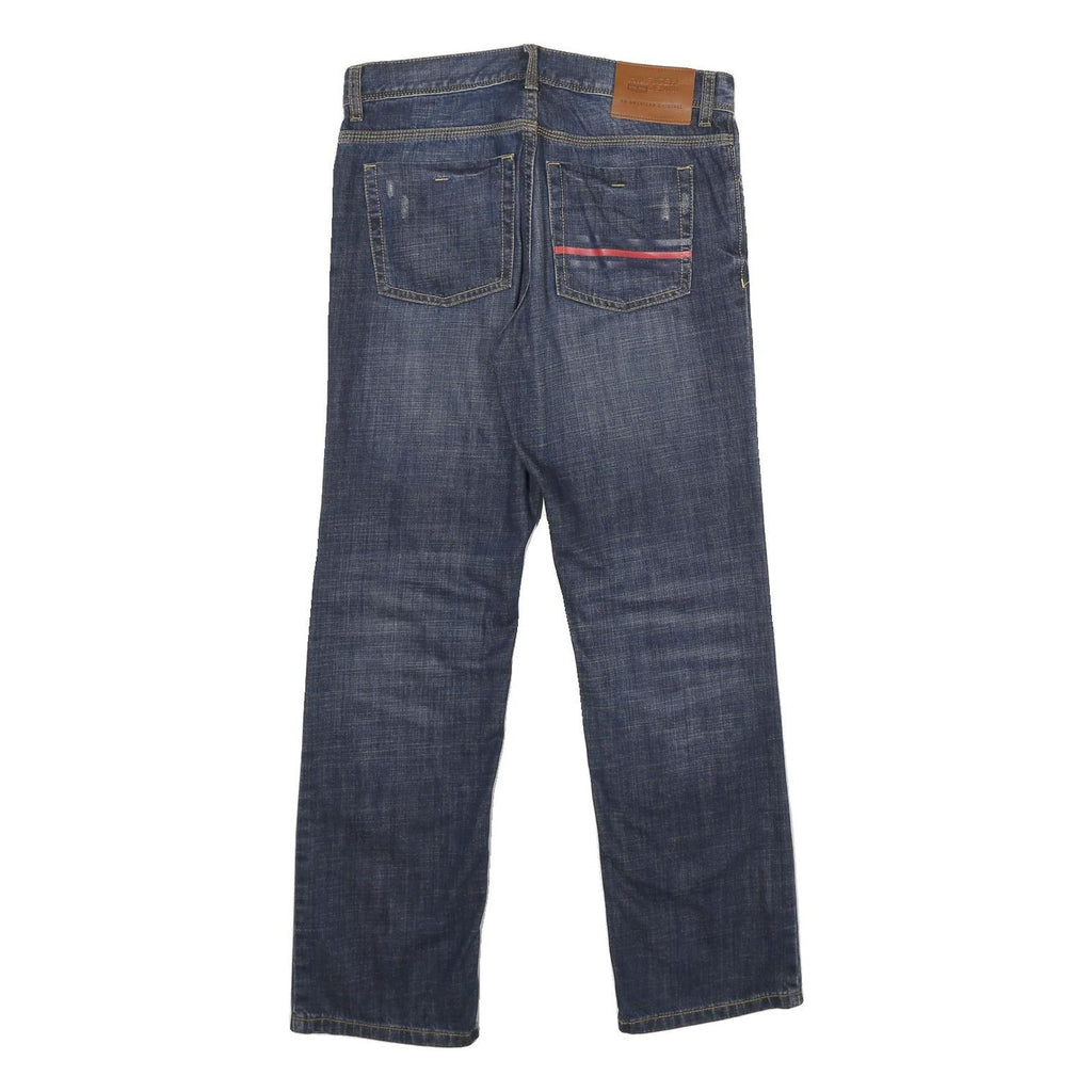 TOMMY HILFIGER Mens Jeans Blue Slim Straight Denim Medium W30 L30 Distressed