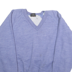RUNNER Mens Blue V-Neck M Acrylic Pullover Sweatshirt Casual