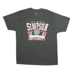 CHAMPION Red Hawks Simpson University Mens T-Shirt Grey USA L