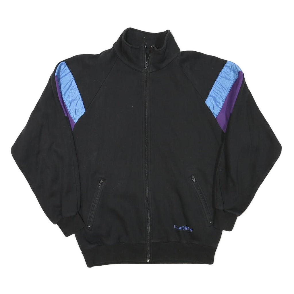 PLAYCREW Mens Black & Purple Jacket M Polyester Blend Colourblock Zip Track