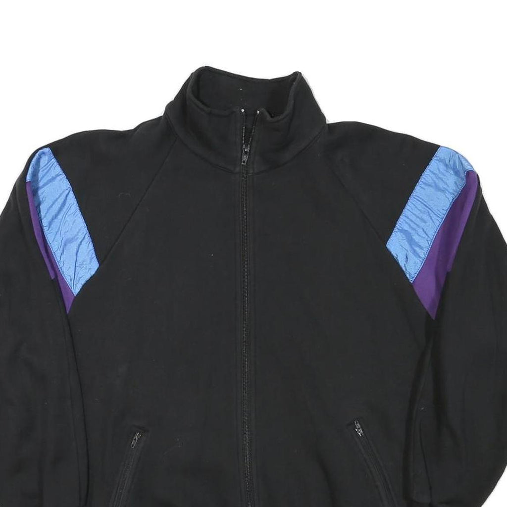 PLAYCREW Mens Black & Purple Jacket M Polyester Blend Colourblock Zip Track