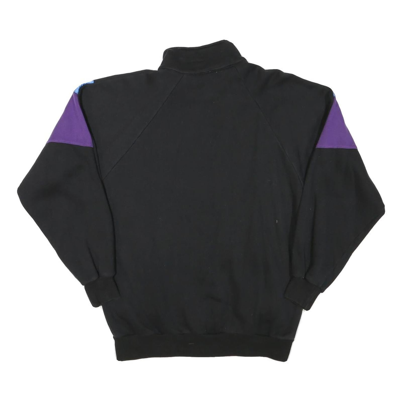 PLAYCREW Mens Black & Purple Jacket M Polyester Blend Colourblock Zip Track