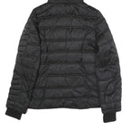 NAUTICA Womens Black Wool Zip Jacket L Quilted Hooded Puffer Lightweight Warm