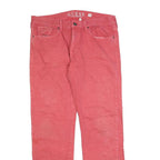 GUESS Womens Regular Fit Red Denim Jeans W36 L32 Classic Zip Cotton Blend