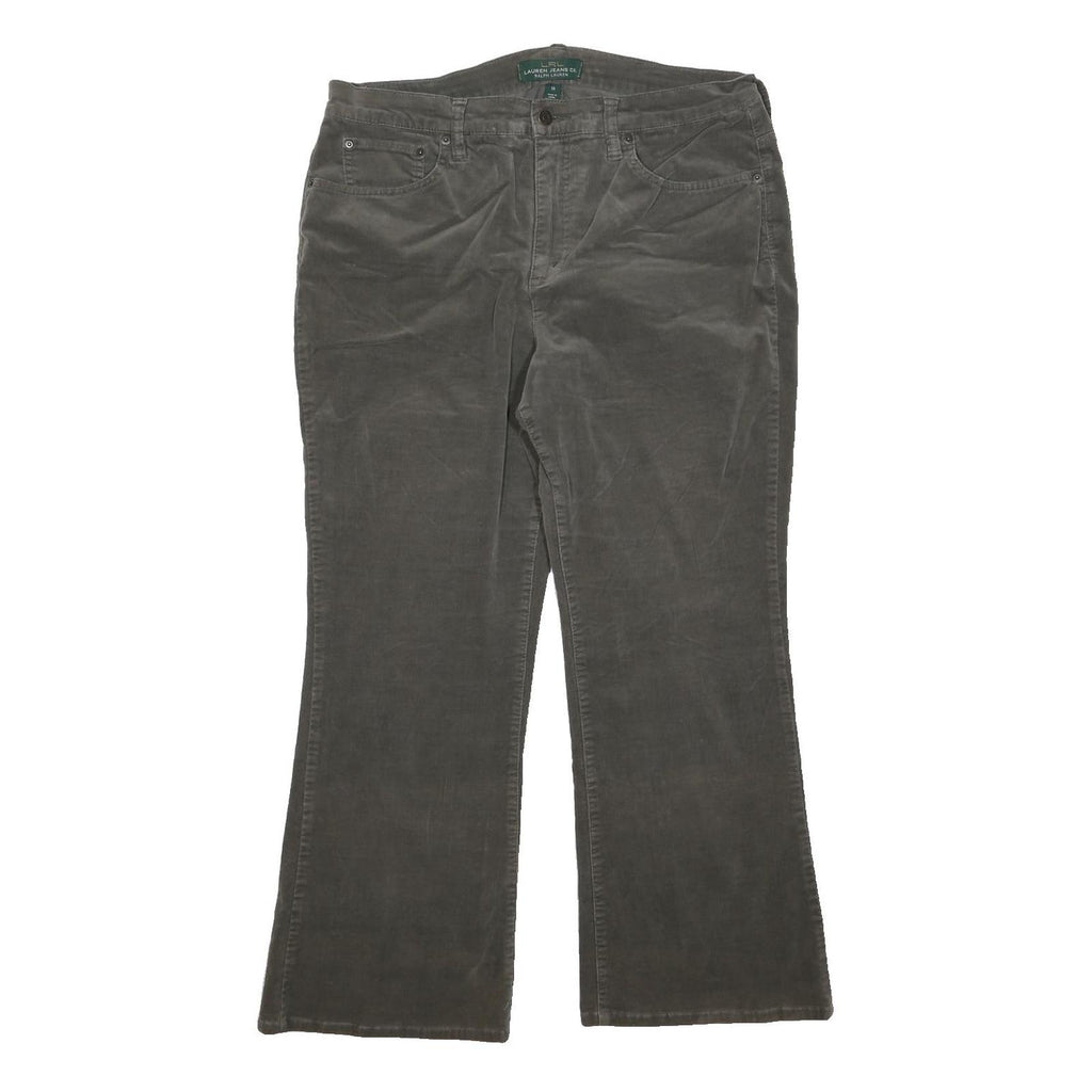 LAUREN RALPH LAUREN Womens Cotton Blend Grey Regular Fit Bootcut Trousers W34