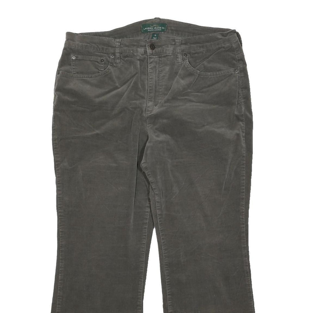 LAUREN RALPH LAUREN Womens Cotton Blend Grey Regular Fit Bootcut Trousers W34