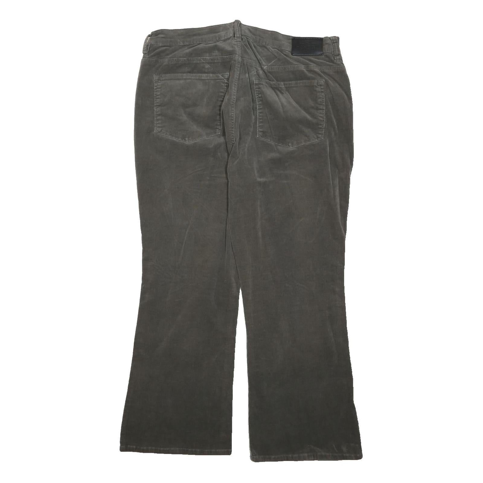 LAUREN RALPH LAUREN Womens Cotton Blend Grey Regular Fit Bootcut Trousers W34