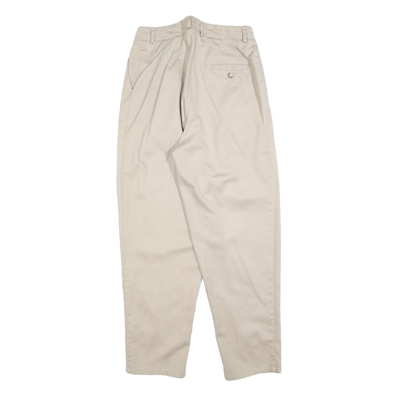 HUNT CLUB Womens Cotton Blend Beige Regular Straight Trousers W26 L28 Classic