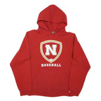 RUSSELL ATHLETIC Mens Red Baseball Pullover Hoodie S Cotton Blend