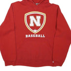 RUSSELL ATHLETIC Mens Red Baseball Pullover Hoodie S Cotton Blend